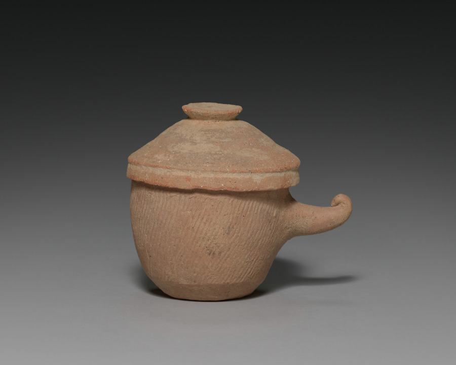 Lidded Jar with Horn Handle