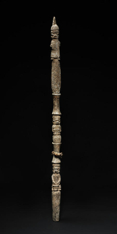 Rattle Staff (ukhuhre) by Unknown Artist (1900), Wood, paint, cowrie shells, and plant fiber at Cleveland Museum of Art