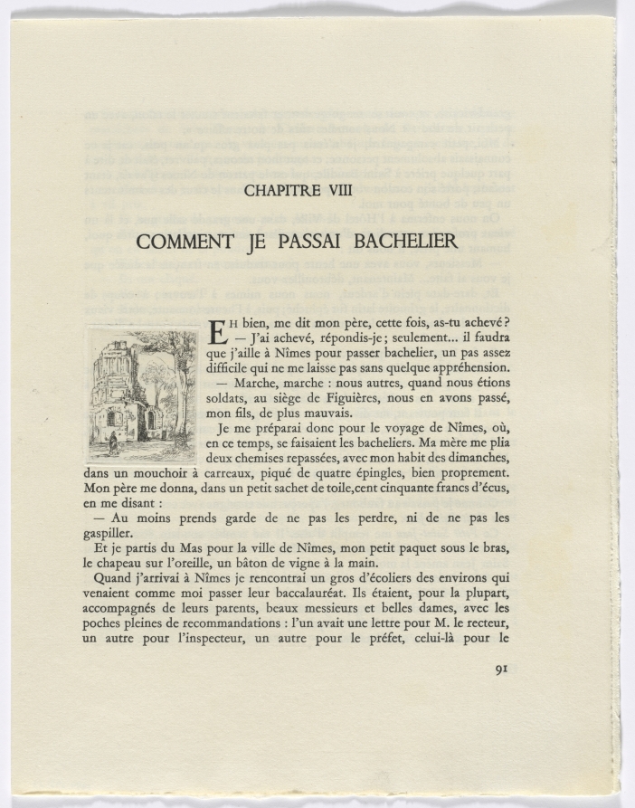 Frédéric Mistral: Mémoires et Recits by Frédéric Mistral: building and tree (page 91)
