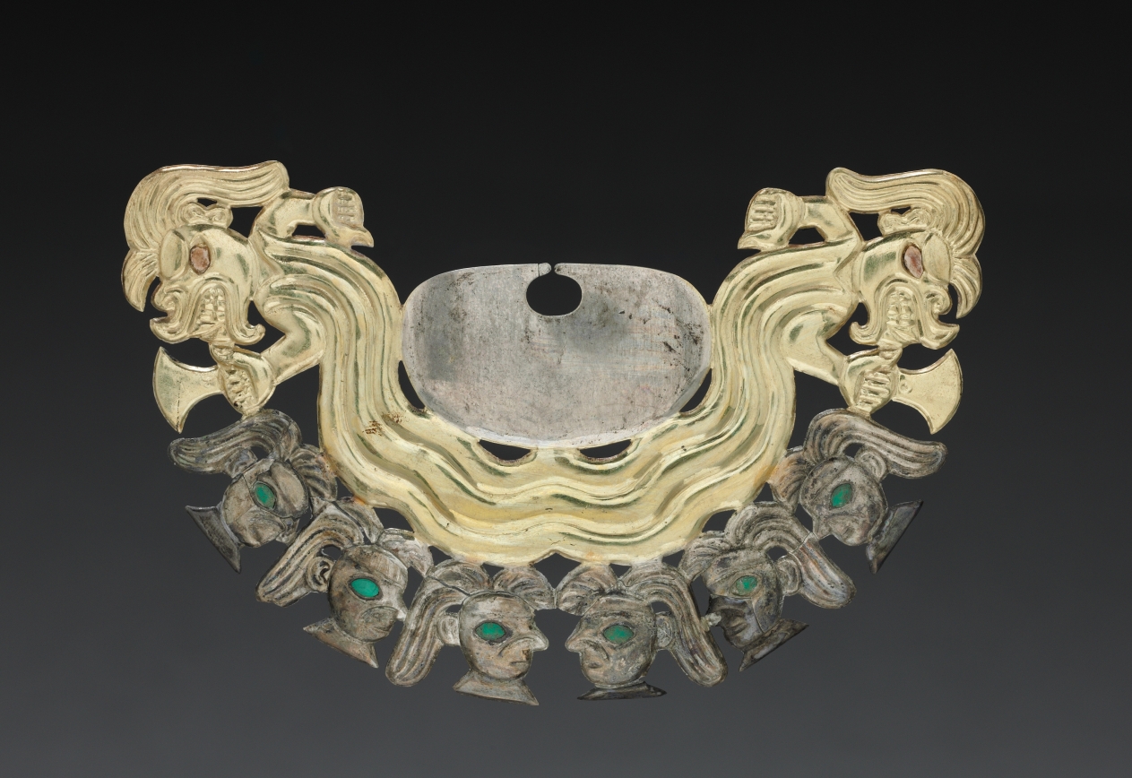 Nose Ornament with Decapitators and Human Heads