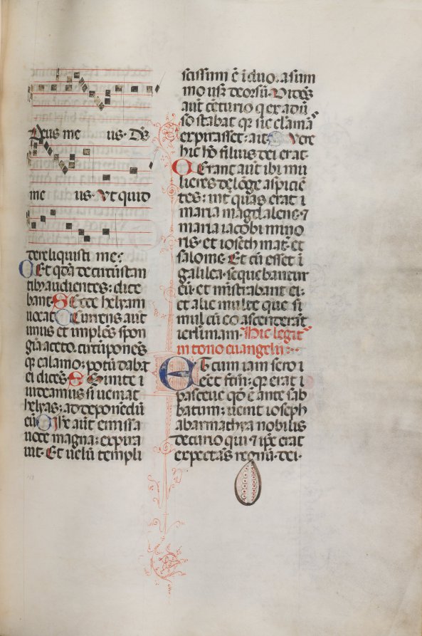 Missale: Fol. 129: contains music for "Hely Hely Lama etc." within St. Mattion Passion