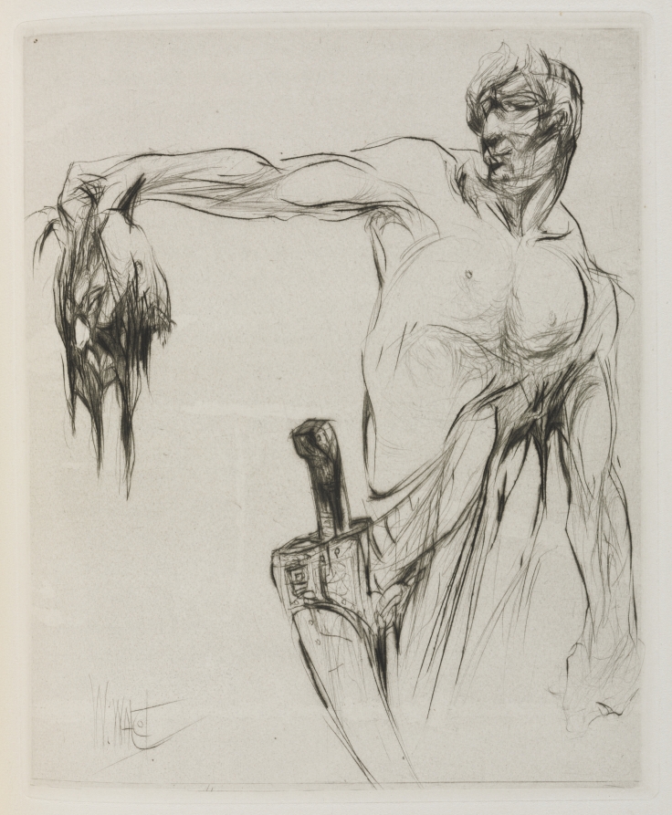 Herodias: Page 53, The head entered and mannaeus held it by the hair, at arm's length, proud from the applause