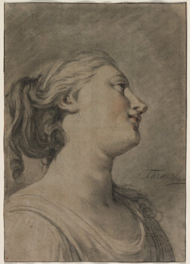 Head of a Female Figure in Profile, Turned to the Right