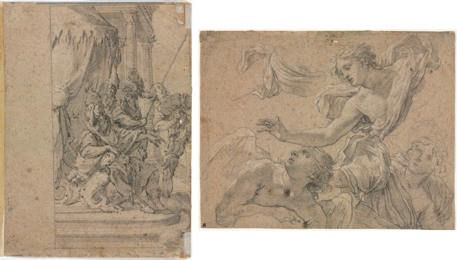 Studies of Angels (recto); Panthea before Cyrus? (verso)