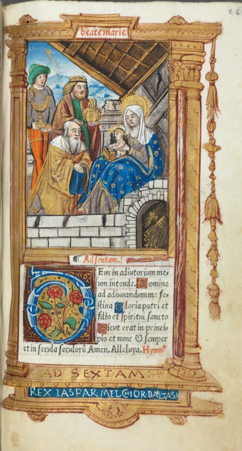 Printed Book of Hours (Use of Rome): fol. 38r, Adoration of the Magi