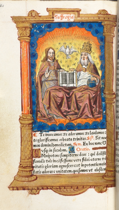 Printed Book of Hours (Use of Rome):  fol. 94v, The Trinity