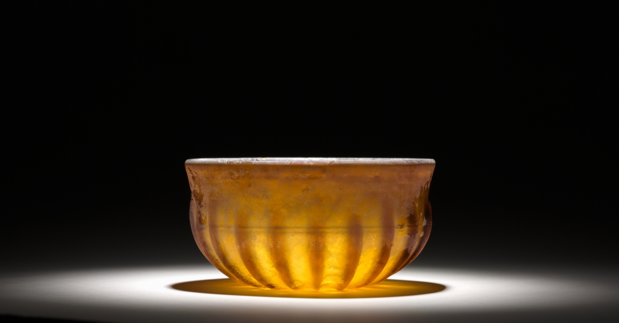 Ribbed Glass Bowl