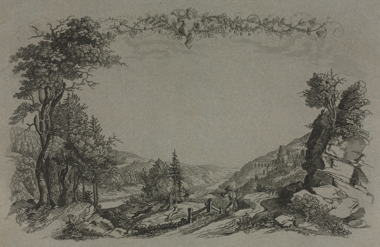 Six Views of Heidelberg Castle: Cover, Hunting Scene