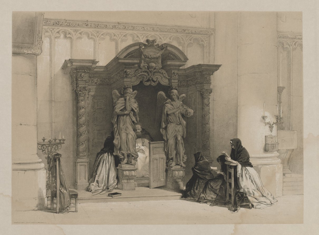 Sketches in Belgium and Germany, Volume I: Confessional in St. Gudule, Brussels