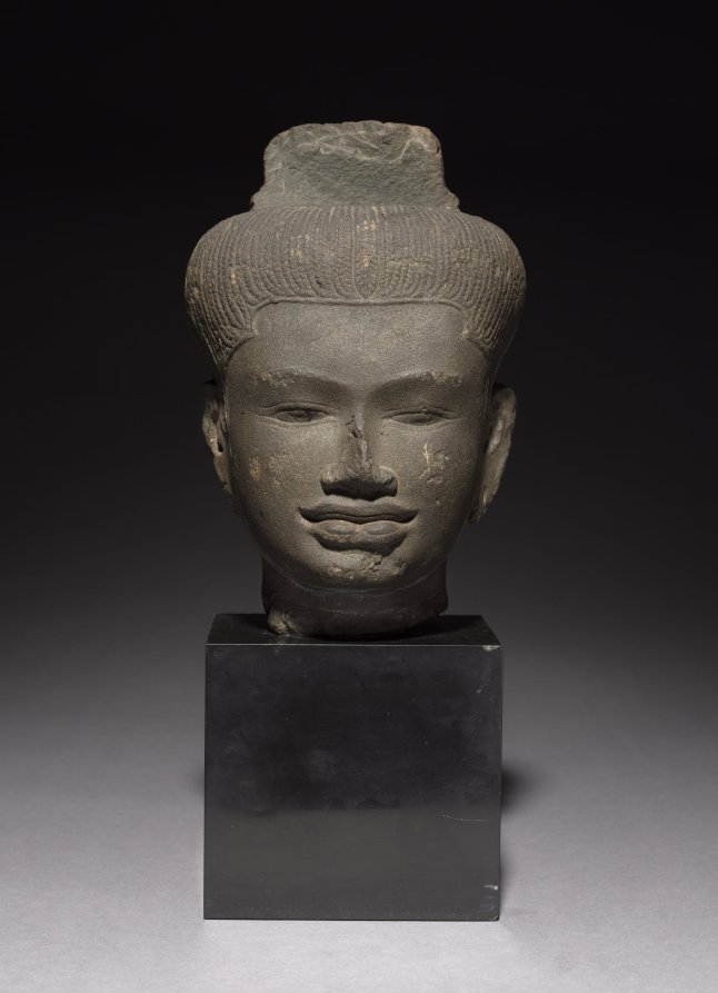 Head of a Follower of Shiva by Unknown Artist (900), sandstone at Cleveland Museum of Art