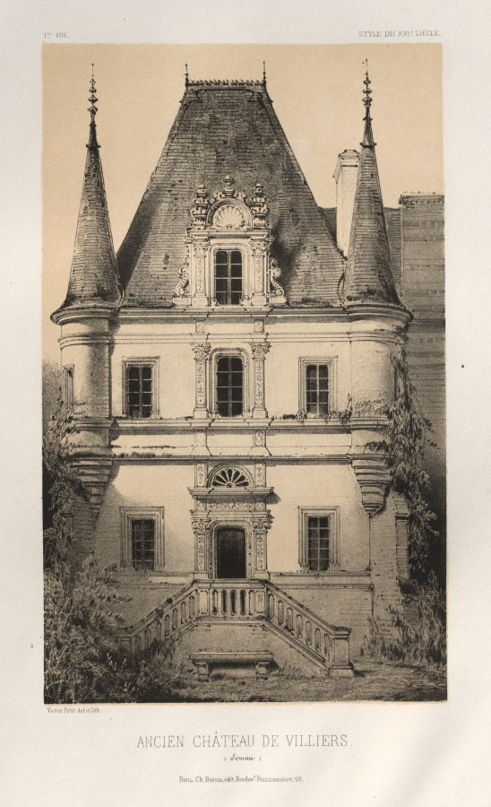 Architecture Pittoresque ou Monuments des xveme. Et xvieme. Siecles: Chateaux De France des XV et XVI Siecles: Pl. 1, Ancien Chateau de Villiers (Somme)