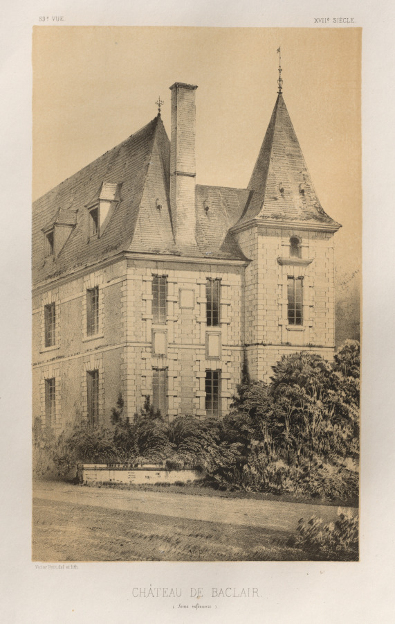 Architecture Pittoresque ou Monuments des XVeme. Et XVIeme. Siecles: Chateaux de France des XV et XVI Siecles: Pl. 59, Château De Baclair (Seine inférieure)