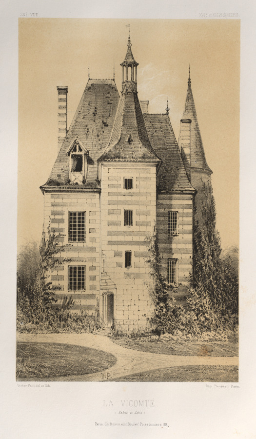 Architecture Pittoresque ou Monuments des XVeme. Et XVIeme. Siecles: Chateaux de France des XV et XVI Siecles: Pl. 75, La Vicomté (Saône et Loire)