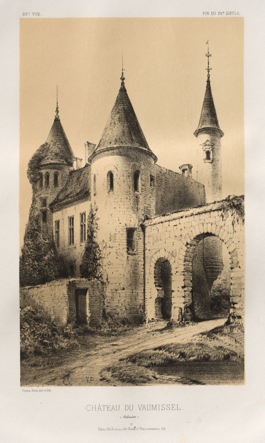 Architecture Pittoresque ou Monuments des XVeme. Et XVIeme. Siecles: Chateaux de France des XV et XVI Siecles: Pl. 89, Château du Vaumissel (Calvados)