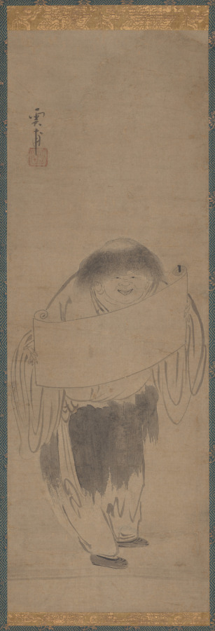 Kanzan Holding a Scroll
