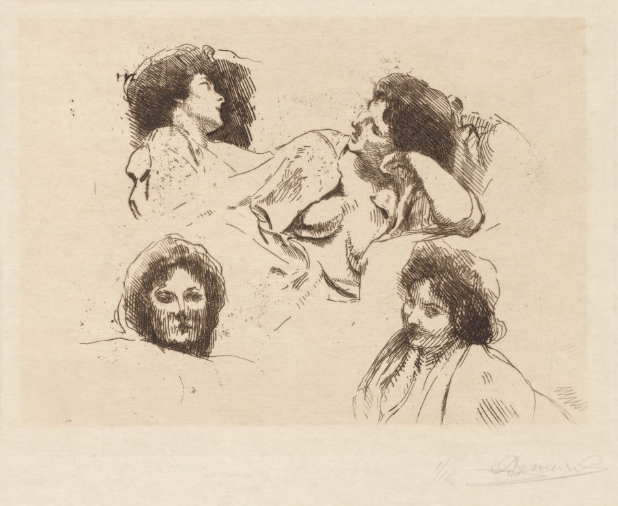 Four Heads of Women: Study for “The Happy Island” (Quatre têtes de ...