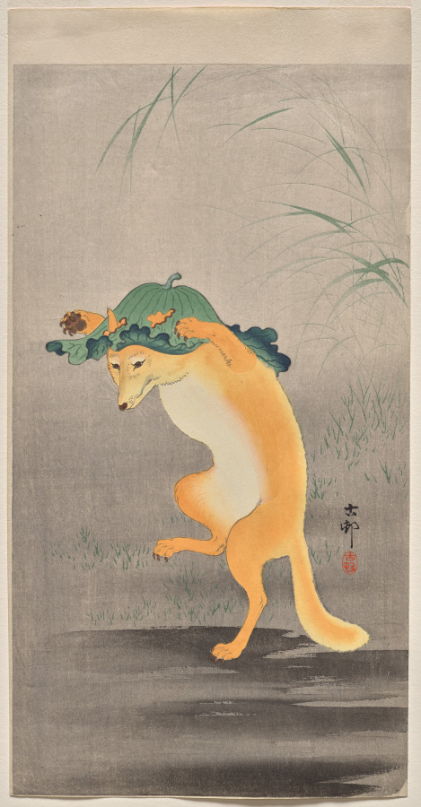 Dancing Fox by Ohara Koson