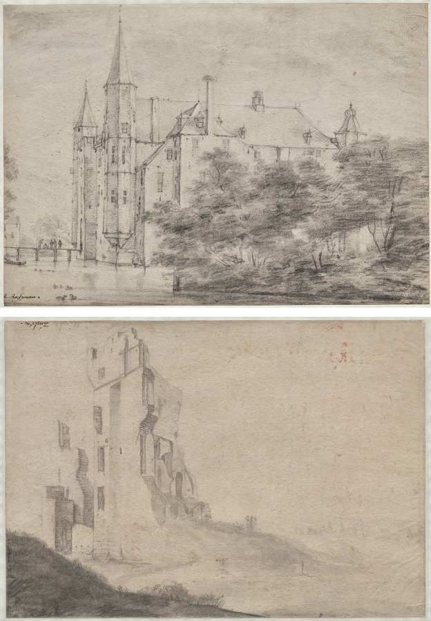 Zuylen Castle, near Utrecht (recto)/Ruin of the huis Ter Kleef, near Haarlem (verso)