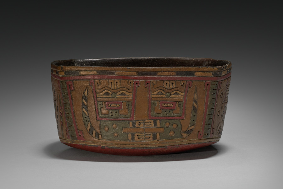 Square Bowl with Pampas Cats