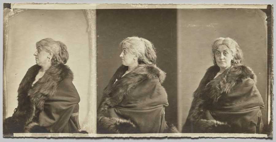 Portrait of Ernestine Nadar, the artist's wife, wearing fur stole