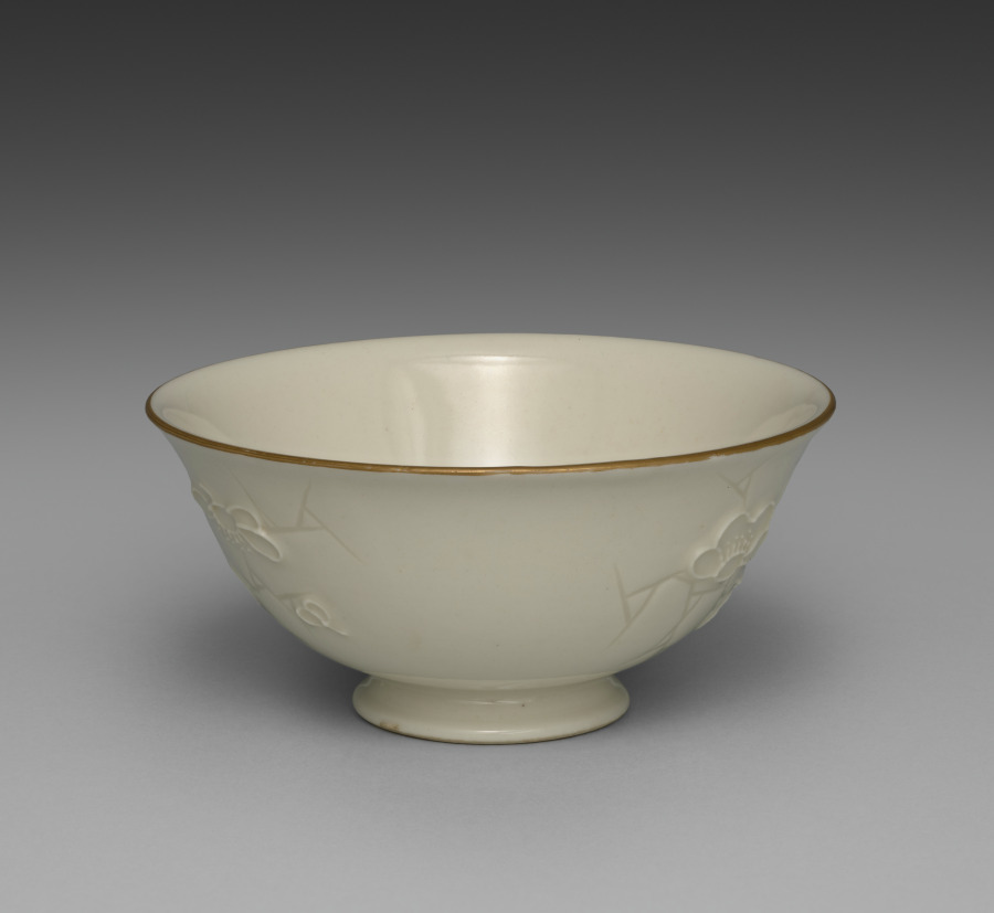 Bowl from Dining Set with Plum Blossoms and Cracked-Ice