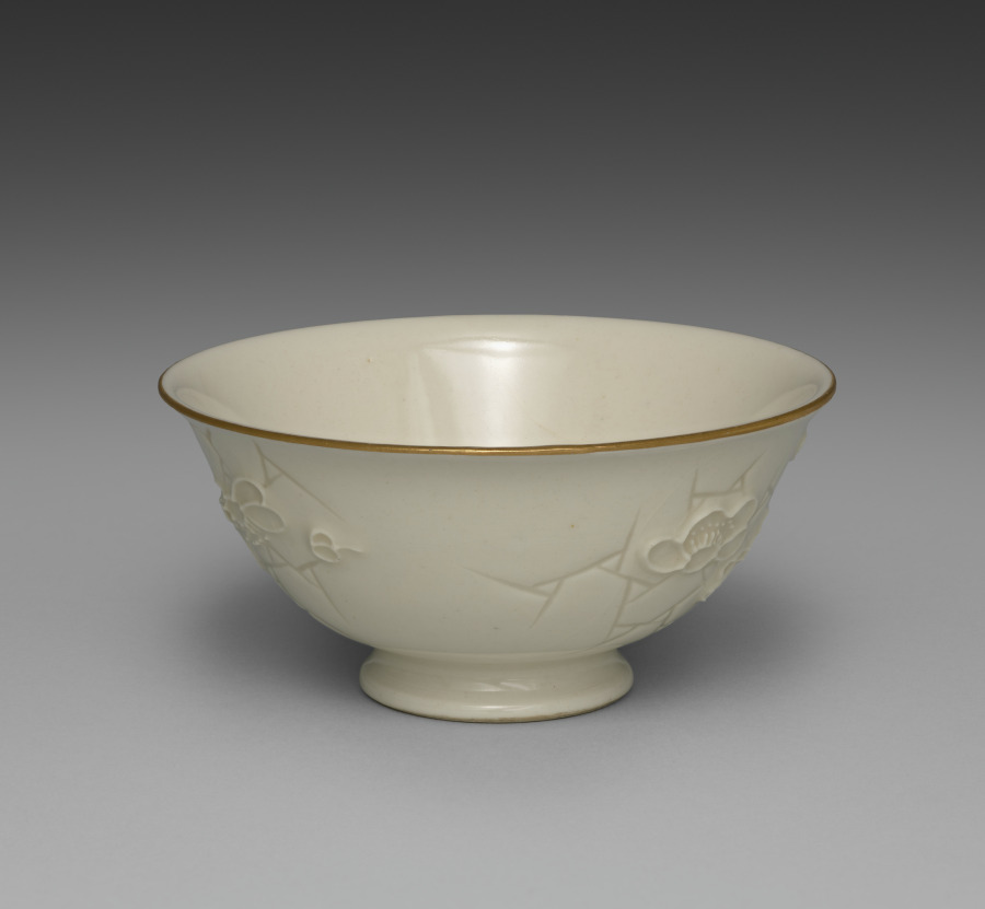 Bowl from Dining Set with Plum Blossoms and Cracked-Ice