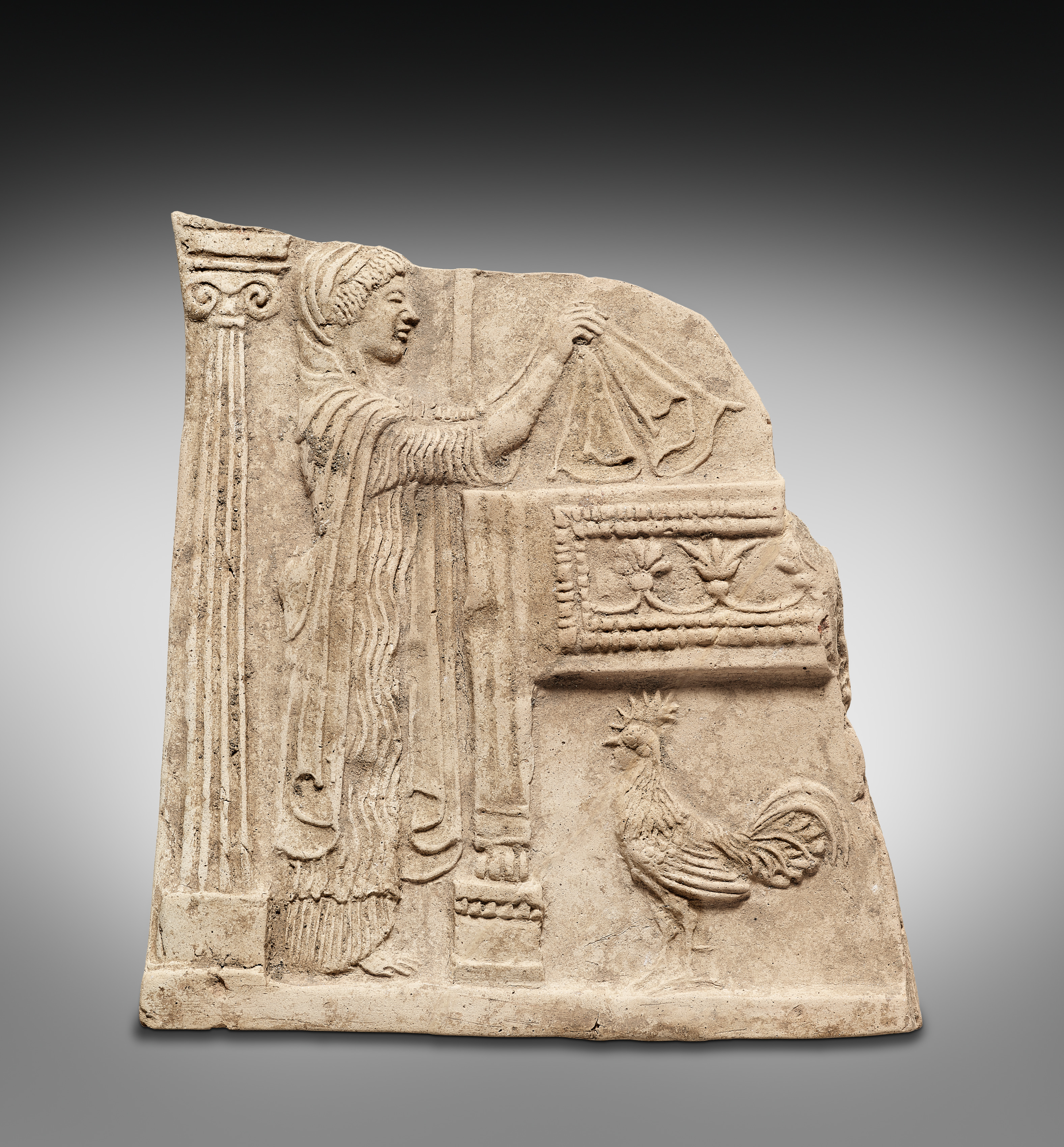 彫刻 Hidek Votive Plaque (Pinax) with Persephone Making her Bridal Bed