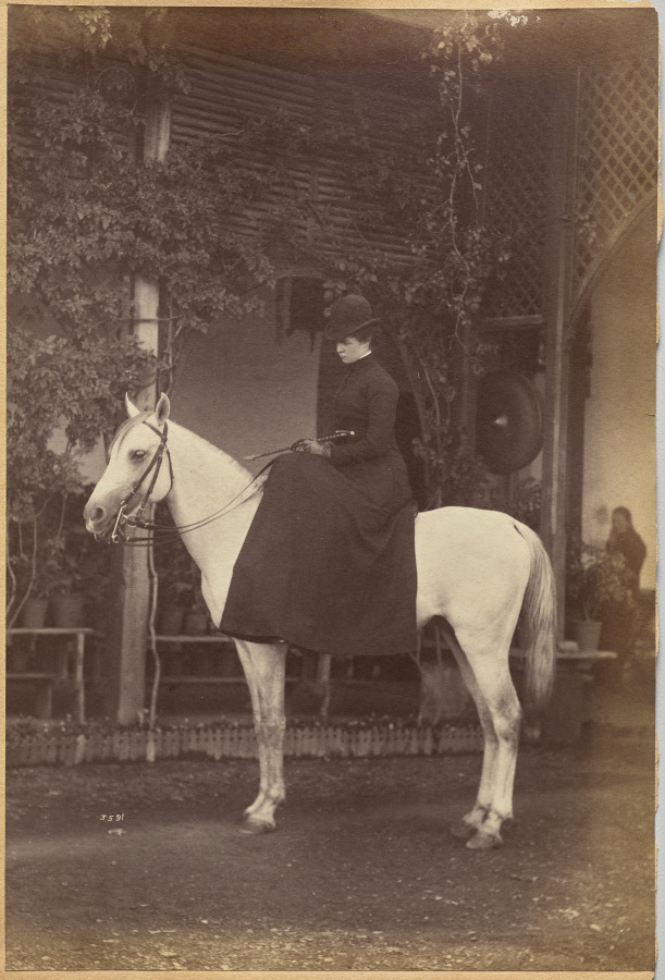 Untitled: Woman on horse (verso, right)