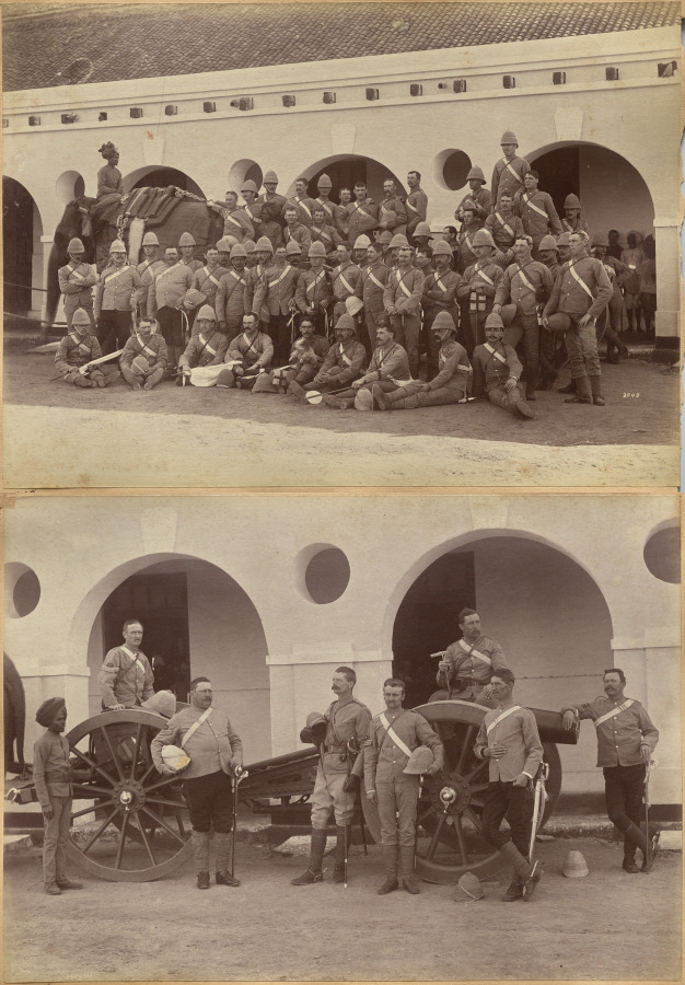 Officers of Elephant Battery, Jhansi (recto); Men of Elephant Battery, Jhansi (verso)