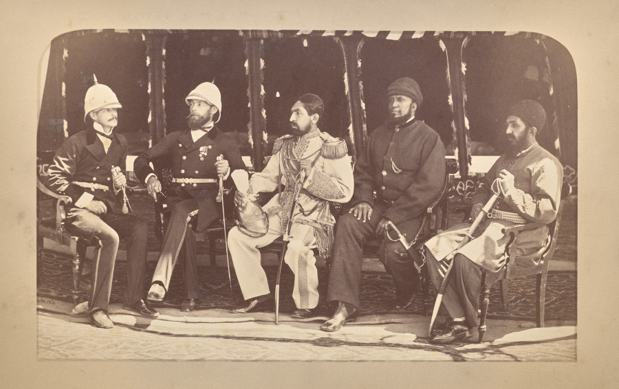 The Amir Yakub Khan, General Daod Shah, Habeebula Moustafi, Major Cavagnari, Mr. Jenkyns