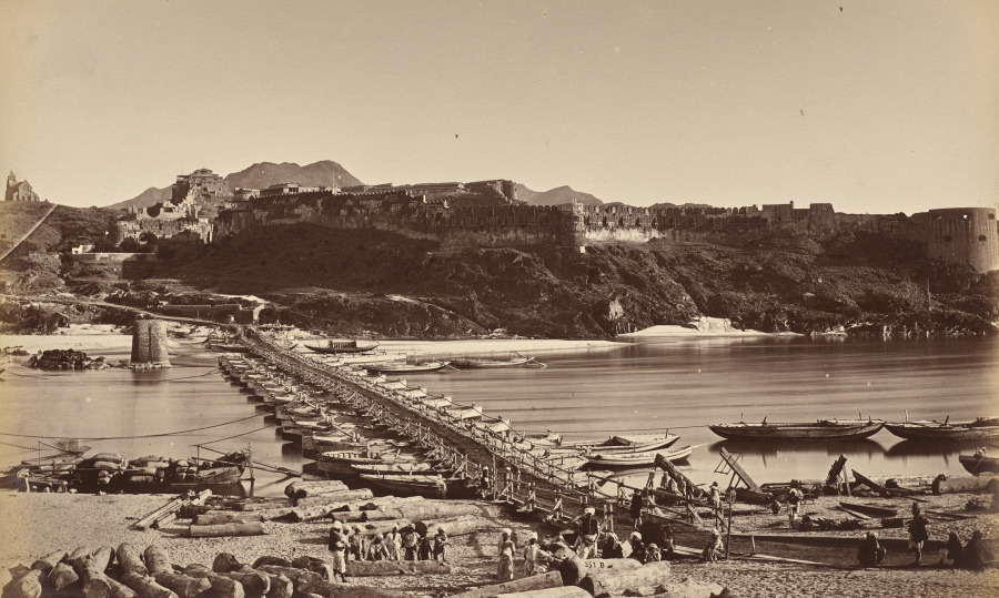 The Bridge of Boats and Fort from Khairabad