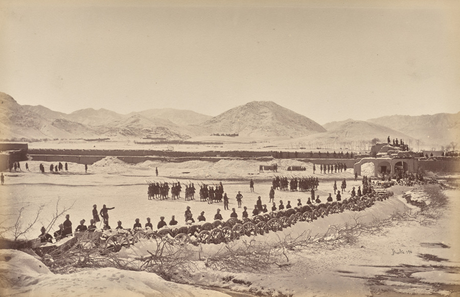 Sherpur. The Laager and Abatts, West Corner, Showing the Kotal and Hills