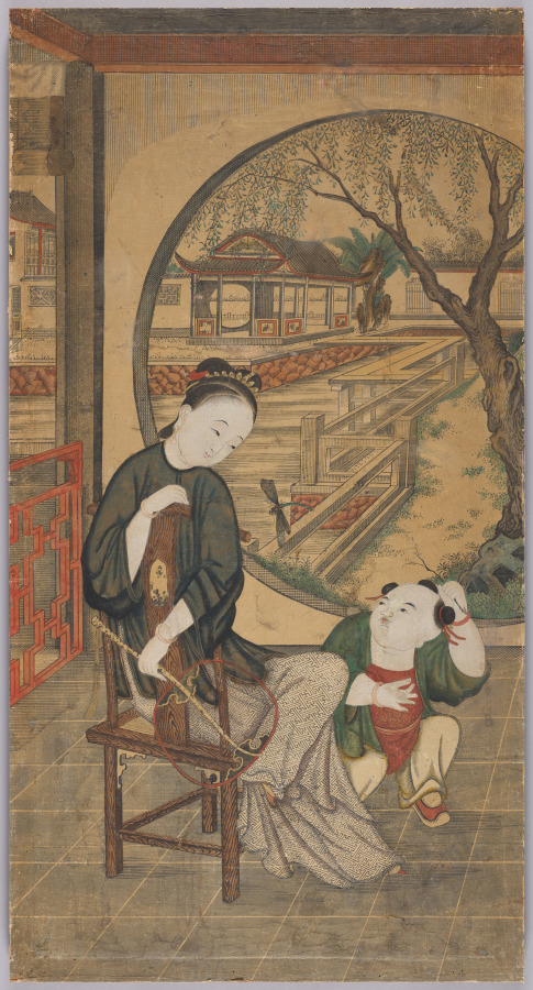 姑苏美人 – 夏日亭畔母子图文物封面