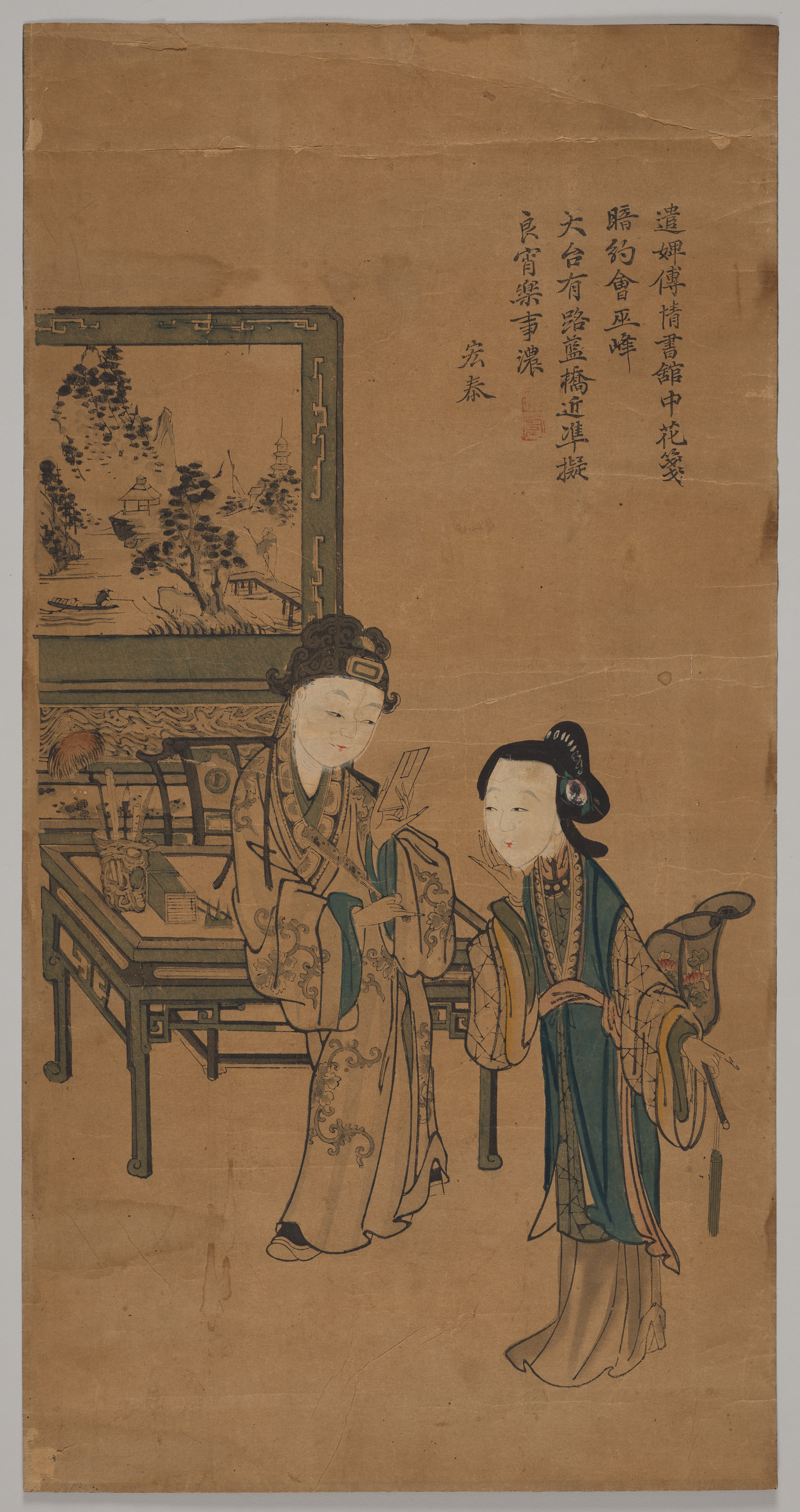 Unknown artist, Story of the Western Chamber – The Delivery of the Love Letter