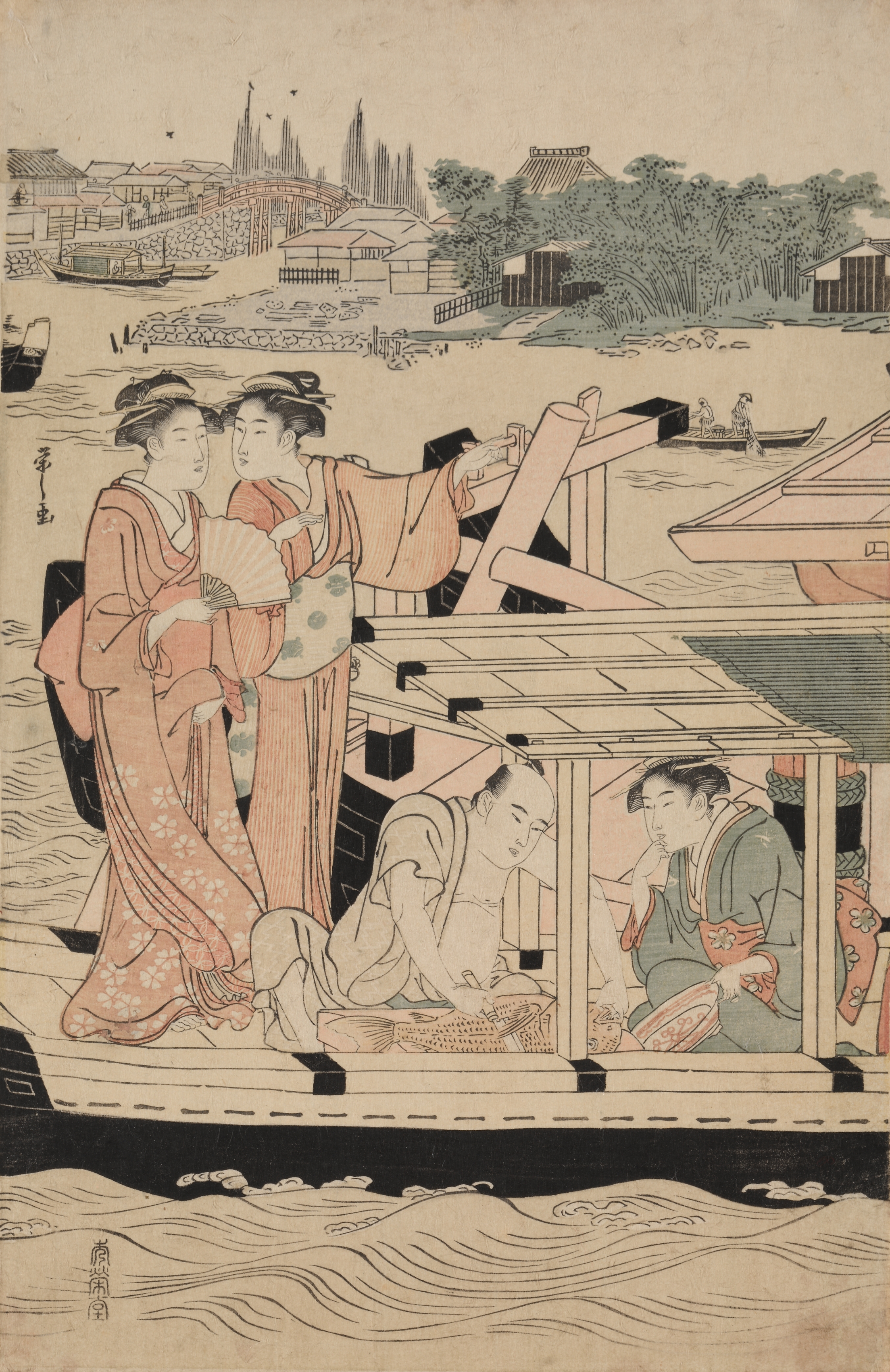 Leftmost Print from Pleasure Boats on the Sumida River