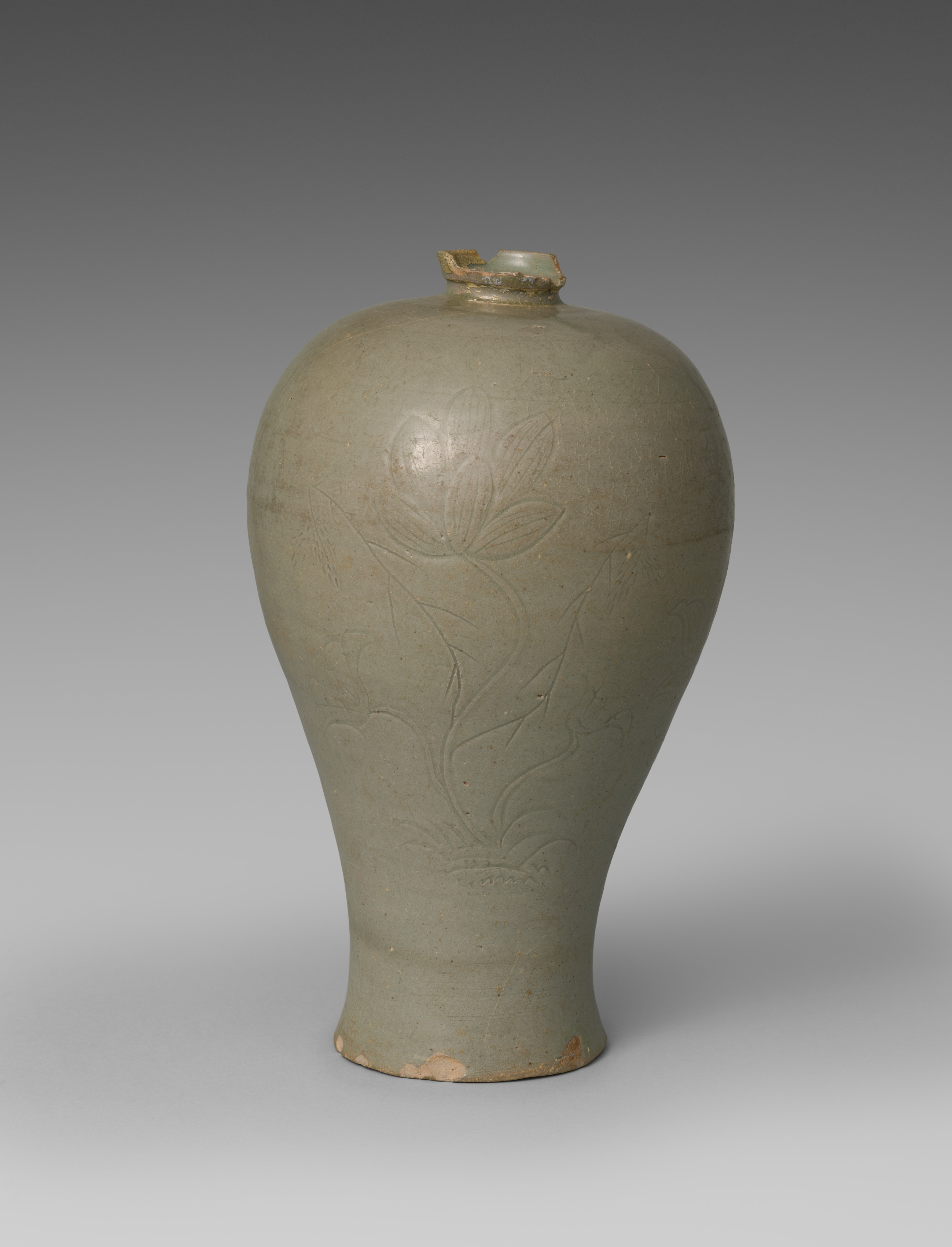 Prunus Vase with Incised Peony Design | Cleveland Museum of Art