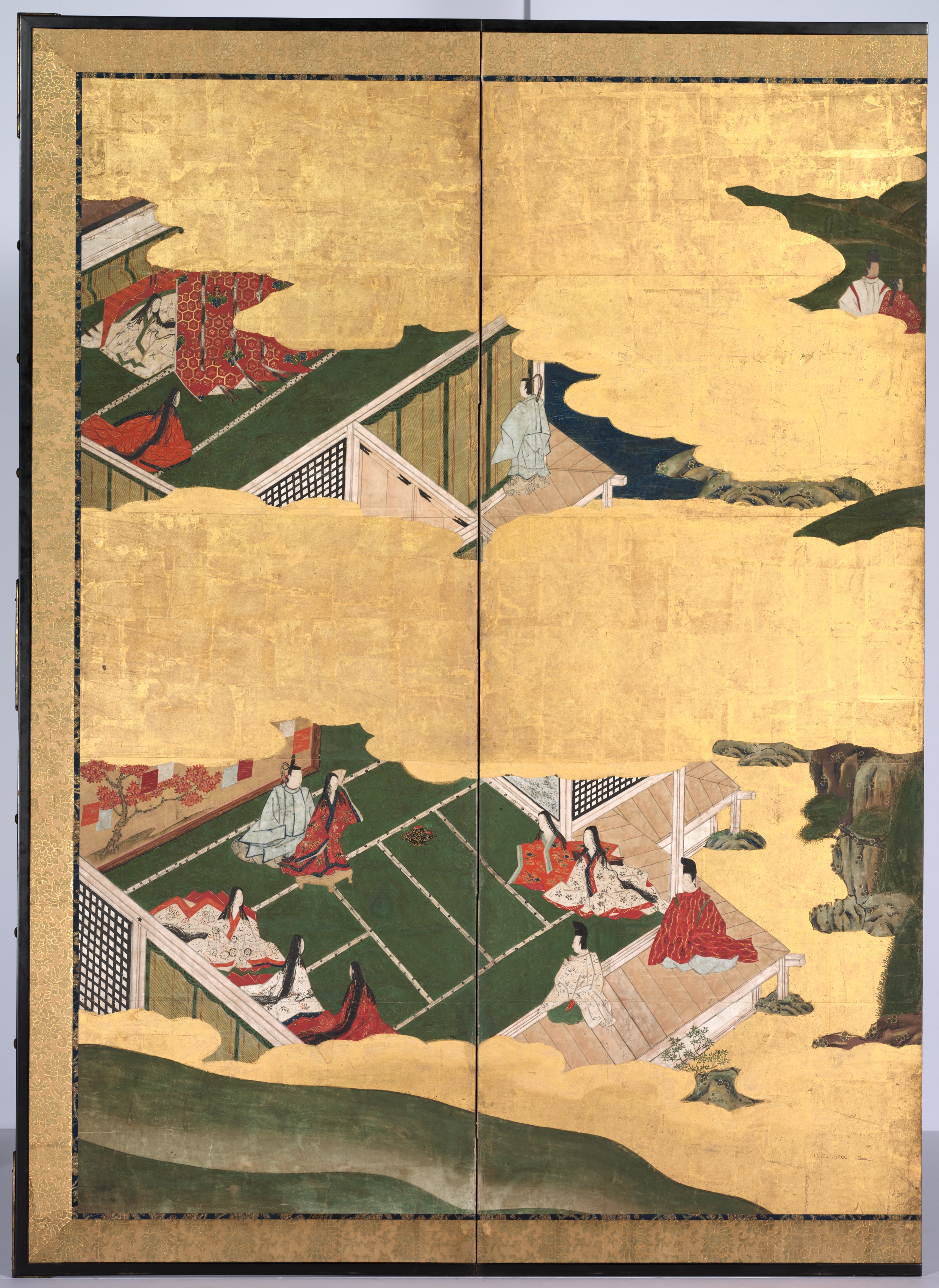 Genjirouページ Six panel screen The Tale of Genji - Japanese Antique Store
