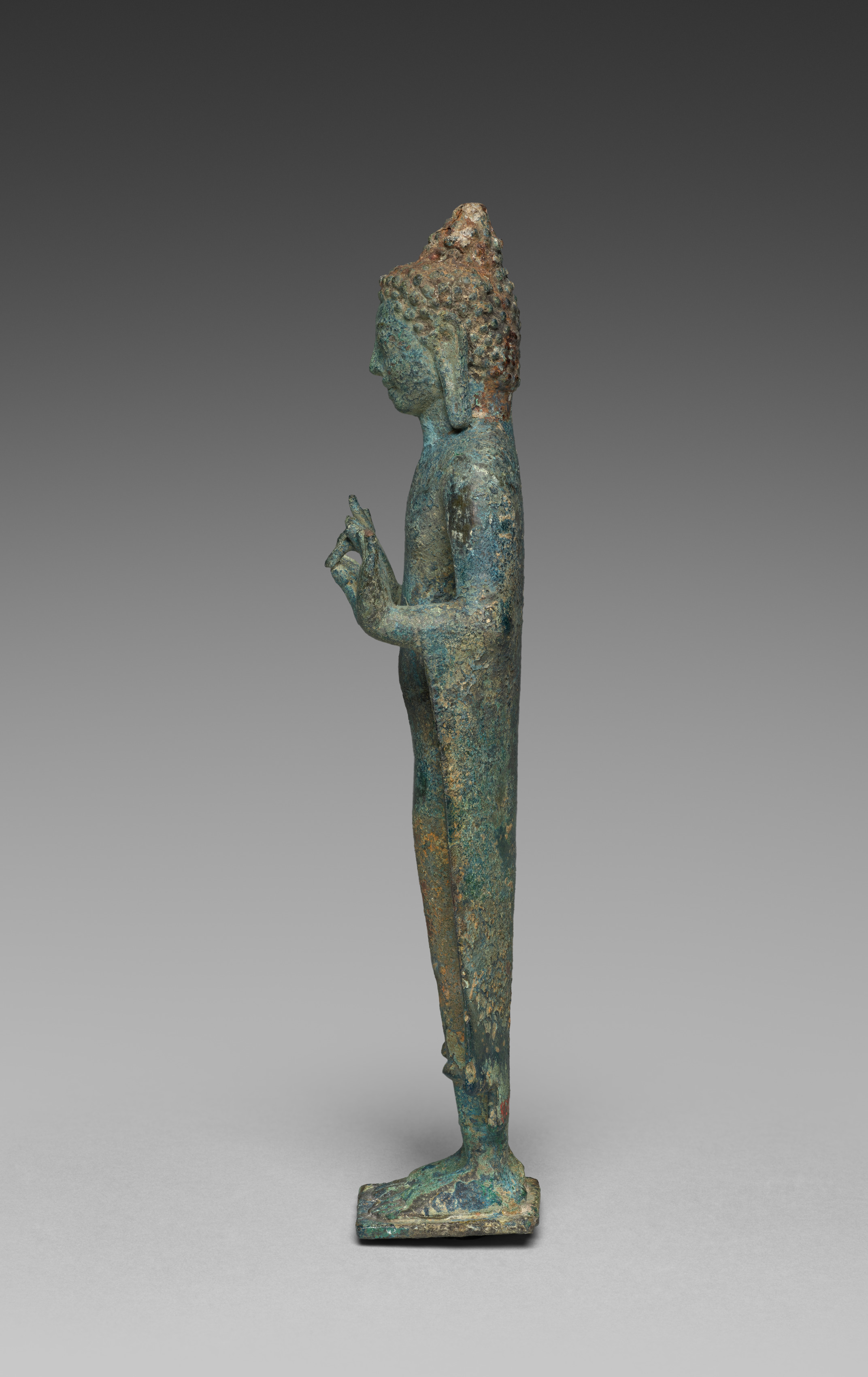 Design Toscano Budda Meditativo del Grande Tempio Statua da giardino, poliresina, pietra scura, Media 66 cm