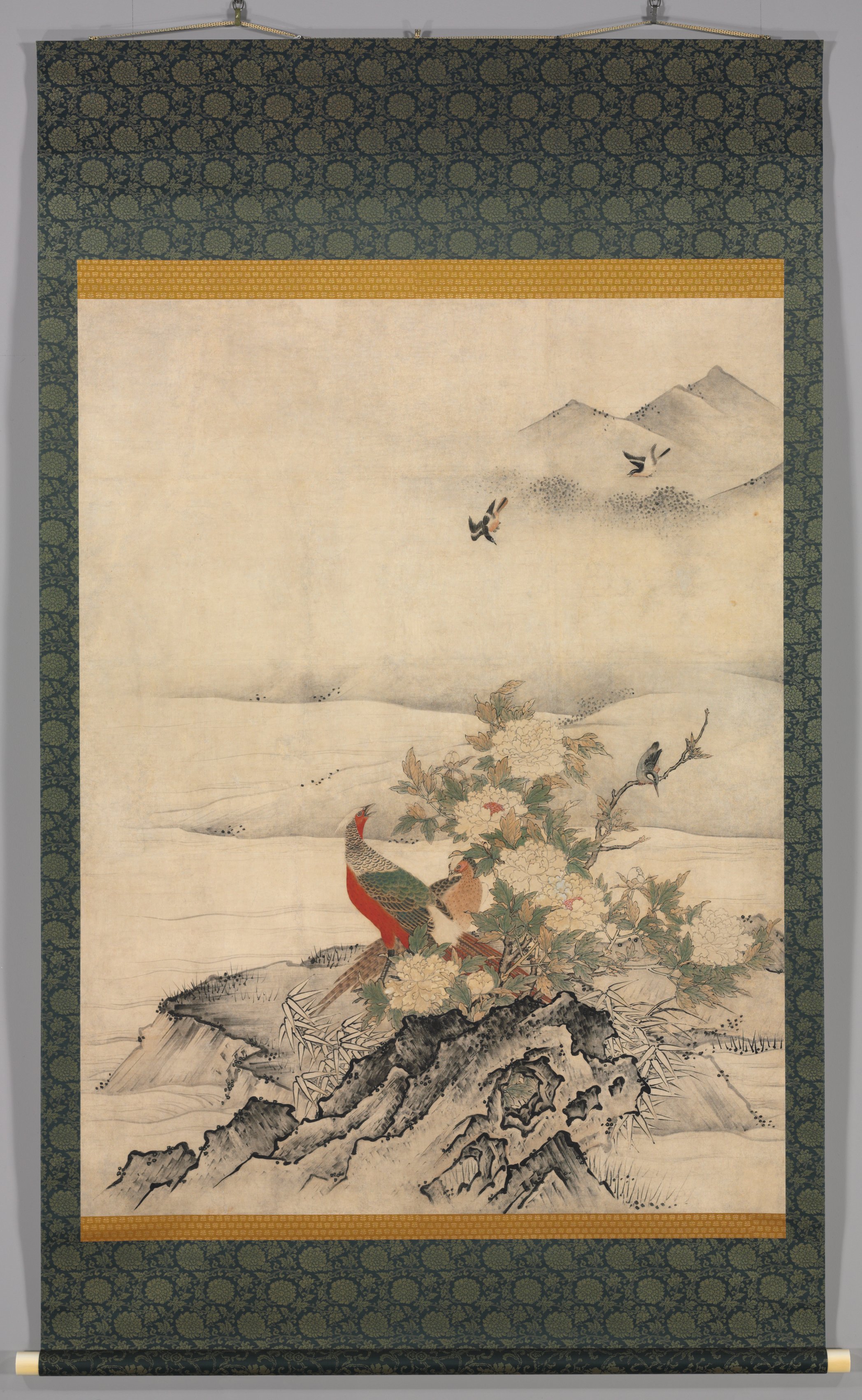 鳥の絵　絵画　YVES BEAUJARD Flowers and Birds in a Spring Landscape | Cleveland Museum of Art