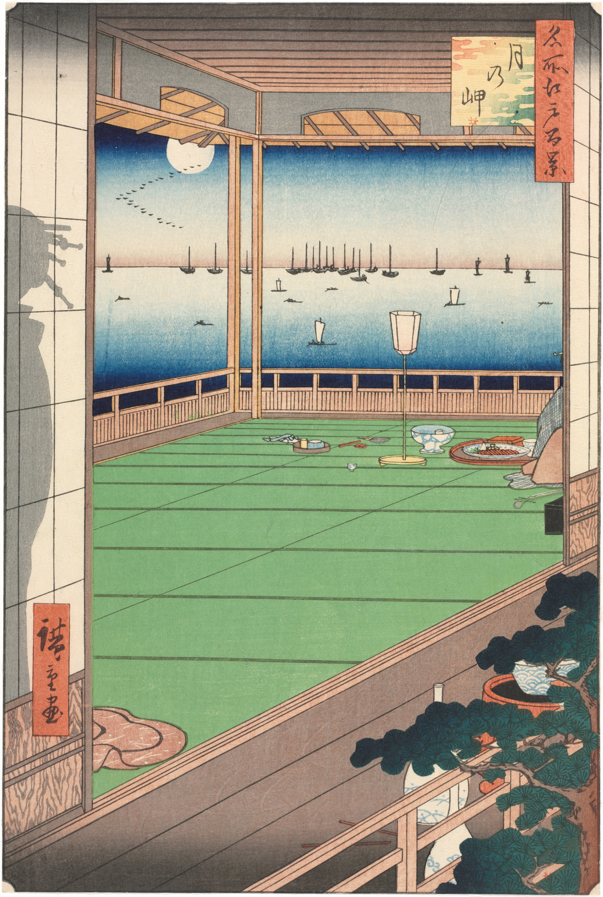 The Moon-Viewing Promontory, from One Hundred Views of Famous