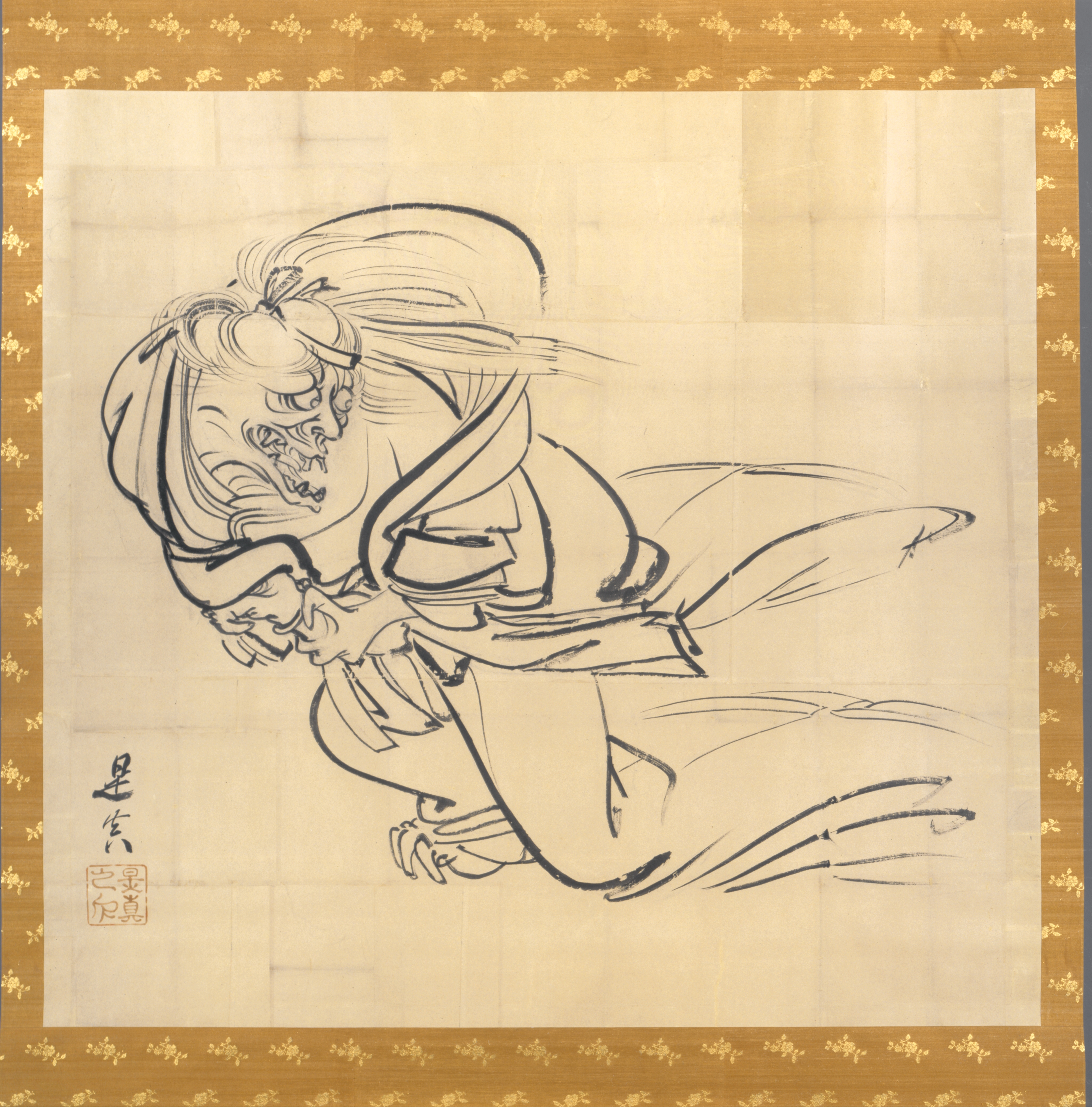 赤銅地 四分一金銀象嵌 花蝶図五耳壺【台付】 | 明治工芸・明治