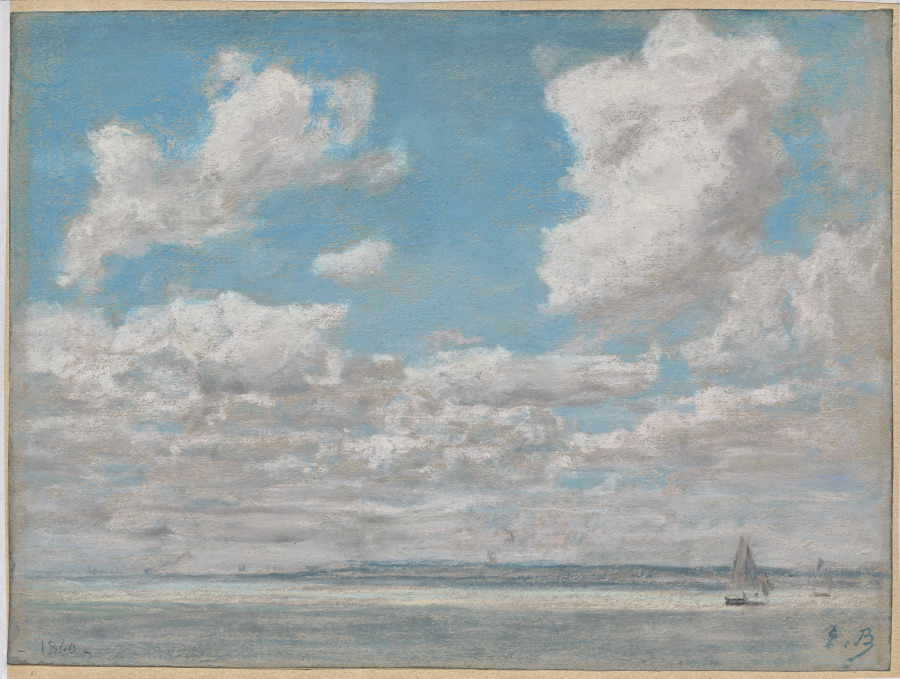 Luis Eugene Boudin 油彩画 海辺の風景 Beach at Trouville, 1893 - Eugene Boudin - WikiArt.org